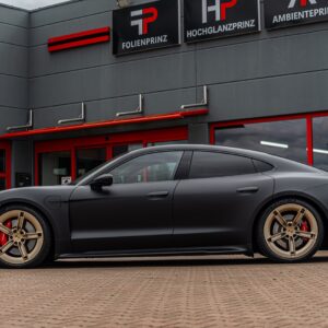 Fahrzeugfolierung Berlin Folienprinz Porsche Taycan Gts Futurewrap Ppf Schwarzmatt 05